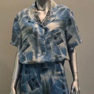 2pc Blouse and Long Skirt Set